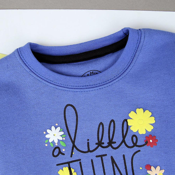 Premium Quality Fleece Multicolor Graphic Sweatshirt For Girls - Brands River