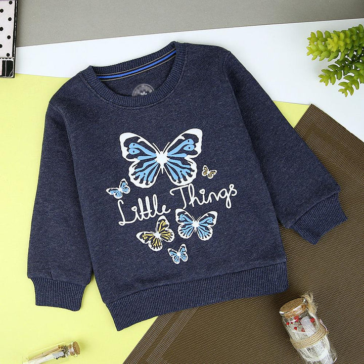 Premium Quality Fleece Multicolor Graphic Sweatshirt For Girls - Brands River