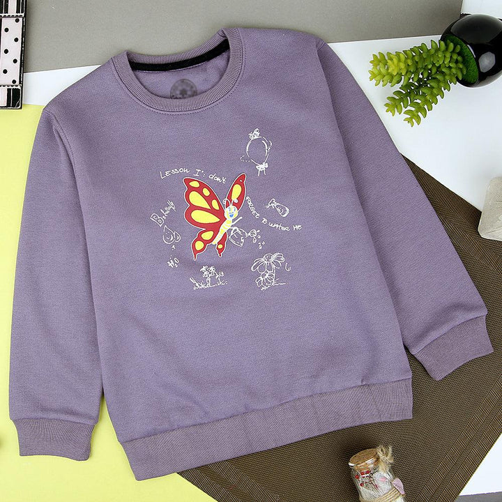 Premium Quality Fleece Multicolor Graphic Sweatshirt For Girls - Brands River