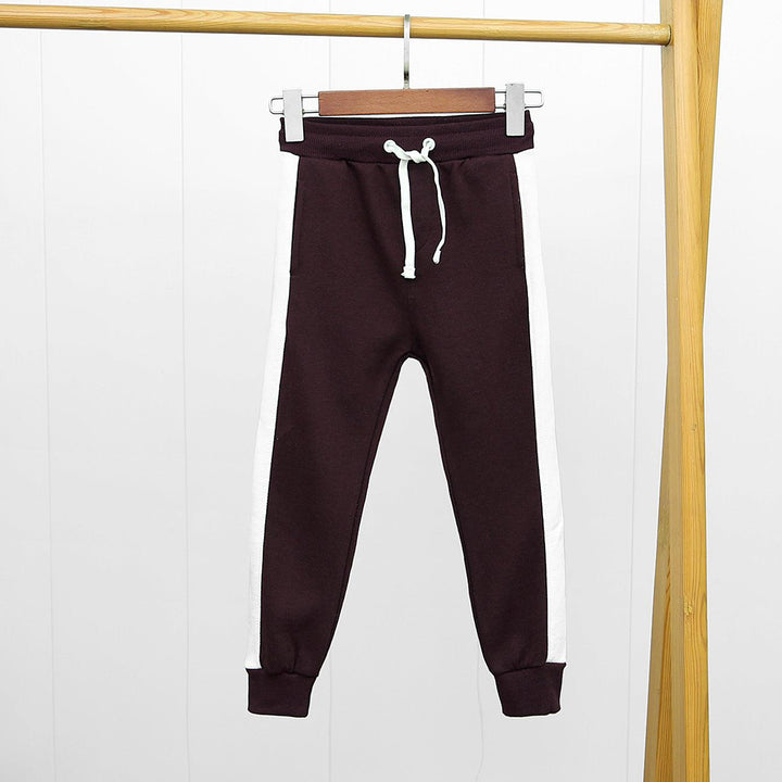 Burgundy Premium Quality Side Panel Fleece Tracksuit For Kids (MD-10318) - Brands River