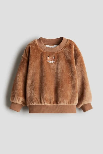 Round Neck Fleece Sweatshirt For Kids