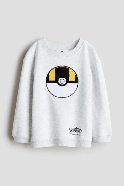 Round Neck Printed Fleece Sweatshirt For Kids